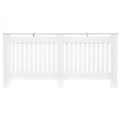 Cubreradiador de MDF Cubierta para Radiador para Salón Dormitorio Pasillo 172x19x81 cm Blanco [8]