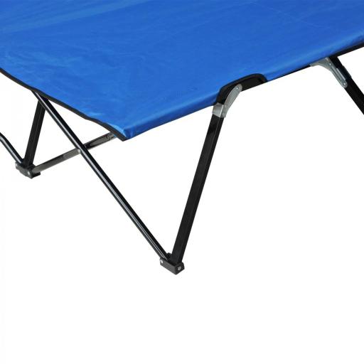 Cama de Acampada Plegable con Bolsa de Transporte y Marco Metálico Carga 136 kg para Playa Senderismo 193x125x40 cm Azul [3]
