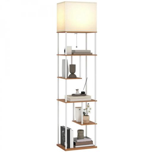 Lámpara de Pie con Estantes Temperaturas de Color Ajustable 3000K-6500K Control Remoto Bombilla E27 Natural [9]