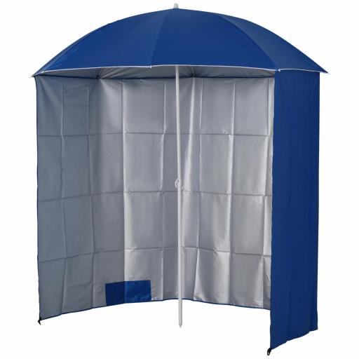 Parasol para Terraza con Panel Lateral Ø220x220 cm con Apertura Manual 8 Varillas de Acero y Bolsa de Transporte Azul [9]