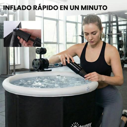Bañera de Hielo 280L Bañera Hinchable Portátil para Recuperación de Atletas con Cubierta y Bomba Ø78x71 cm [5]