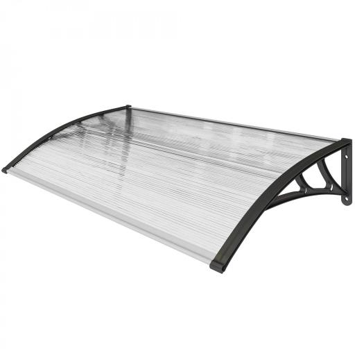 Marquesina para Puertas y Ventanas 110x60 cm con Paneles de Policarbonato Regleta de Aluminio Transparente [9]