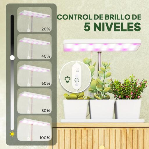 Luz de Crecimiento de Espectro Completo 30 LED Ajustable en Altura con Temporizador Automático 5 de Brillo y 3 Cajas [2]