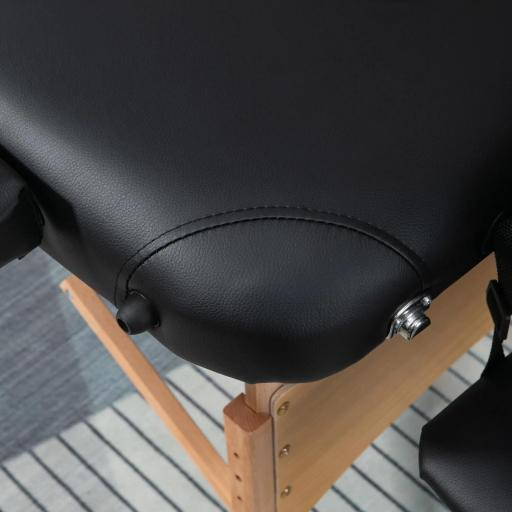 Camilla Plegable con Altura Ajustable 67-92 cm para Uso Profesional de Belleza Acupuntura y Fisioterapia 210x81 cm Negro [7]