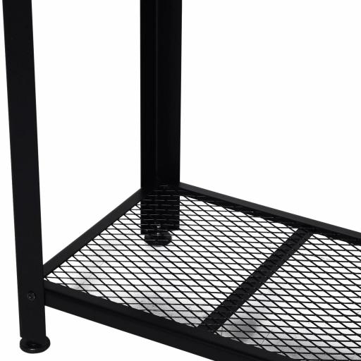Mesa de Consola Industrial Mesa de Entrada con Estante Inferior de Malla Metálica Carga 30 kg 101x35x80cm Marrón y Negro [5]