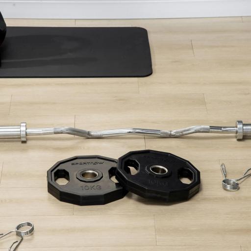 Conjunto de 2 Discos de Pesas de 10 kg con Orificio de 5 cm para Entrenamiento de Fuerza Ø32x4 cm Negro [5]