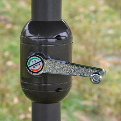 Sombrilla Doble para Jardín 455x265x238 cm Parasol Grande con Manivela Manual Resistente al Agua Protección Solar Crema [5]