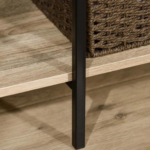 Perchero de Ropa Perchero de Madera con 4 Estantes de Almacenaje y Barra para Colgar Carga 30 kg para Dormitorio Salón Entrada 100x46x170,5 cm Natural [6]