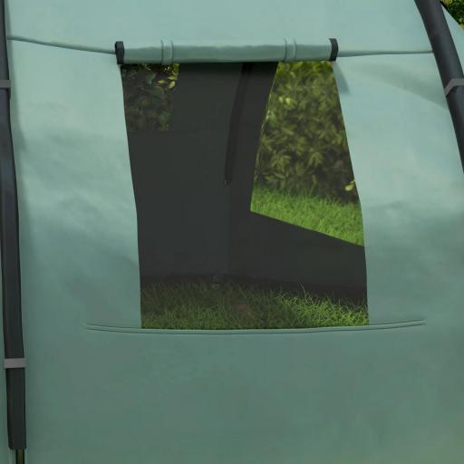 Tienda de Campaña para 3 Personas Impermeable PU2000 mm Protección UV30+ con Bolsa de Transporte 475x264x172 cm Verde [7]