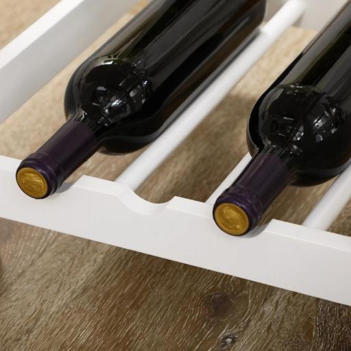 Set de Mesa de Bar de 119x38,5x88,5 cm con Cesta Extraíble y Botellero y 2 Taburetes de 29x29x55 cm Blanco [6]