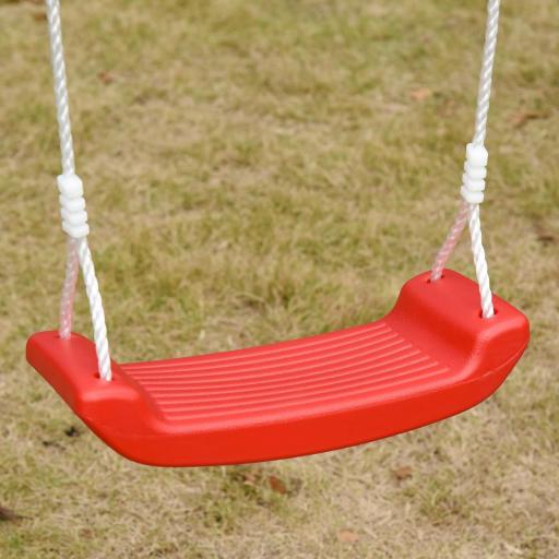 Columpio Doble para Niños +3 Años con Soporte de Metal Juego de Columpio Infantil Cuerda Ajustable Exteriores Carga Máx. 40kg 239x156x180 cm Verde Rojo [6]