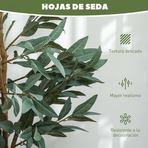 Árbol Artificial de Laurel 150 cm Decoración para Hogar Oficina Balcón Dormitorio Verde [4]