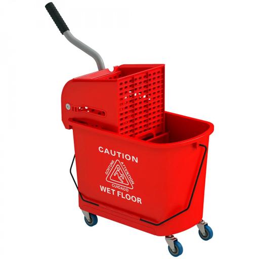 Cubo de Fregar 20L con Ruedas y Escurridor Cubo para Fregona con Separador de Agua 60x27x70,5 cm Rojo [10]