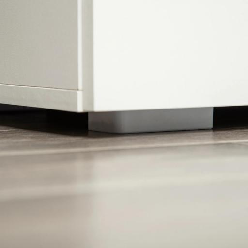 Aparador de Salón con 2 Puertas Armario Auxiliar con 2 Estantes para Libros Ropa Juguetes Estilo Moderno 70x39x70 cm Blanco [5]