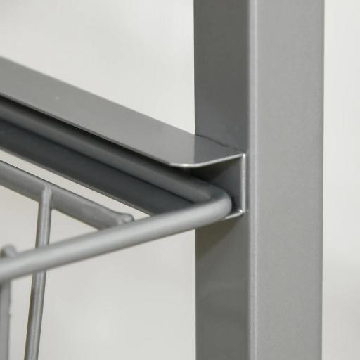 Carro Múltiusos de Cocina Baño con Ruedas 5 Niveles Carrito de Servicio Isla de Cocina Marco de Acero Carrito Auxiliar Verdulero Frutero Carga 20 kg para Salón 36,5x36,5x89 cm Plata [5]