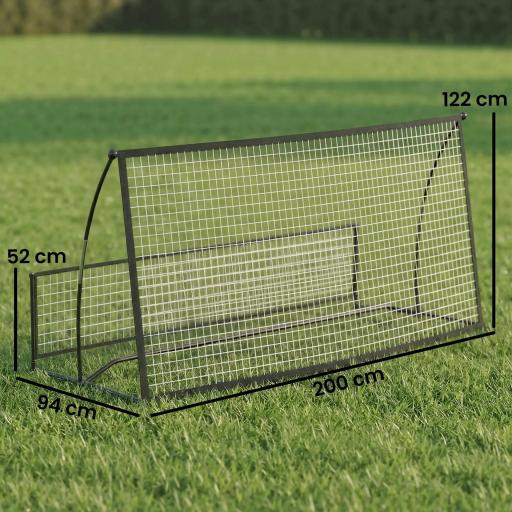 Red de Rebote Plegable 2 en 1 con Bolsa de Transporte para Entrenamiento de Fútbol y Béisbol 200x94x122 cm Negro [1]