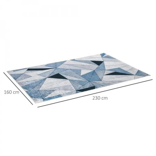 Alfombra de Salón Moderna de Terciopelo 230x160 cm Alfombra Geométrica con Base Antideslizante Multicolor [1]