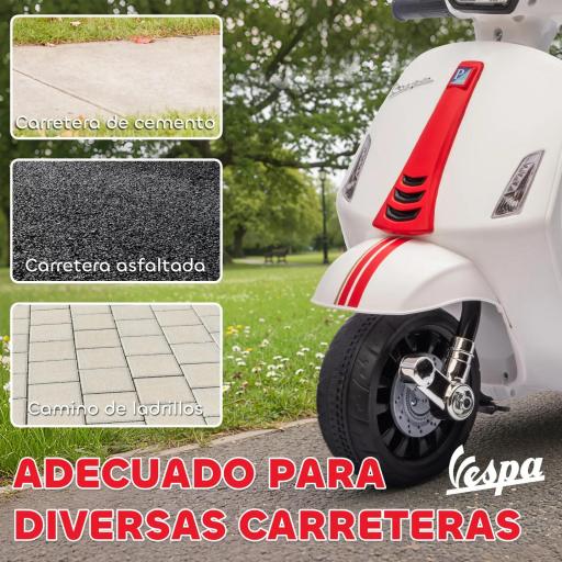Moto Eléctrica para Niños de 2-6 Años con Batería 6V Faro Bocina y Ruedas Auxiliares Blanco [1]