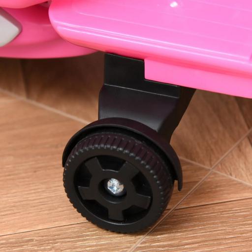 Moto Eléctrica Vespa para Niños de 18-36 Meses Moto de Batería 6V con Faro Bocina y 4 Ruedas 66,5x38x52 cm Rosa [9]