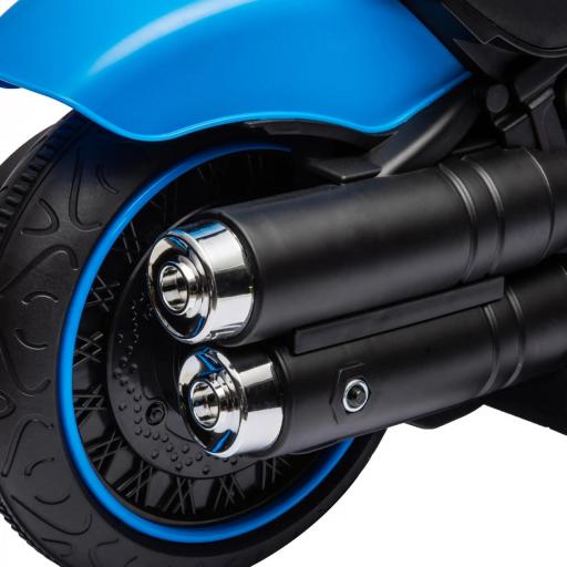 Moto Eléctrica para Niños de 18-36 Meses con Batería 6V Faro y Ruedas Auxiliares Desmontables Azul [7]