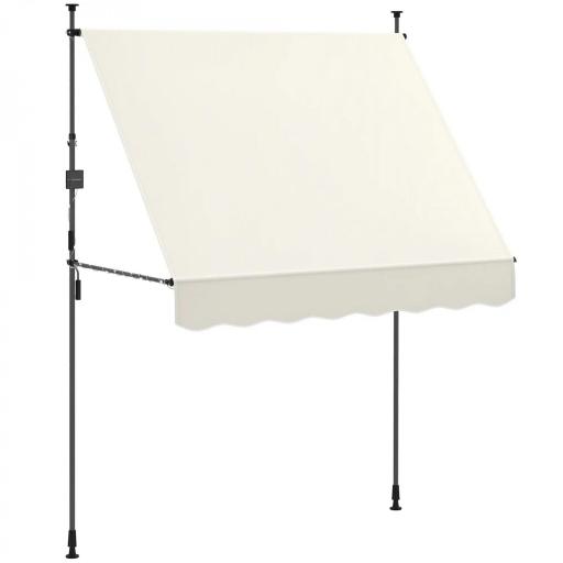 Toldo Manual Retráctil 200x120x210-310 cm para Balcón y Terraza con Altura Ajustable con Manivela Crema [9]