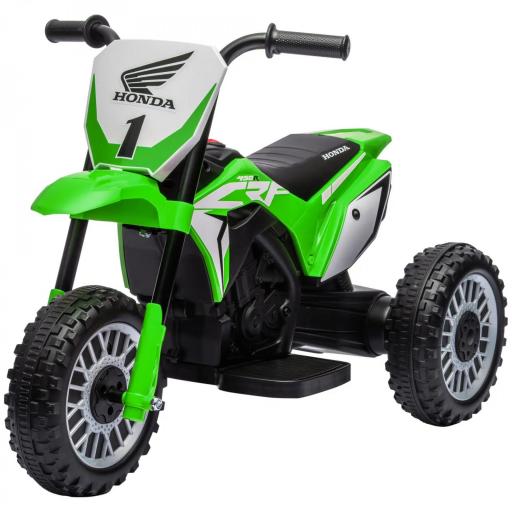 Moto Eléctrica Infantil con Licencia Honda CRF450RL con Velocidad 3 km/h Bocina Sonido de Arranque 71x40,5x43,5 cm Verde [7]