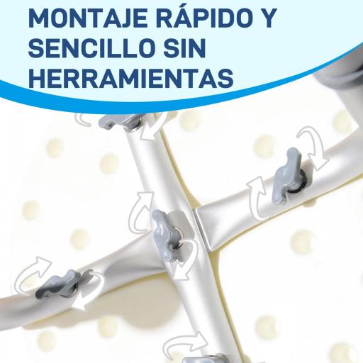 Taburete de Ducha de Aluminio con Altura Regulable Antideslizante Carga 136 kg para Ancianos y Discapacitados [3]