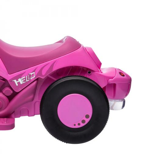 Moto eléctrica para niños 2-5 años, 3 ruedas, 6 V, 3 km/h, con función de burbujas, efectos luminosos y sonoros, Rosa [6]