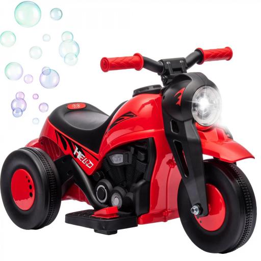 Moto eléctrica para niños, 6V moto para niños con música, burbujas 2,5-3 km/h, para niños de 2-5 años [6]