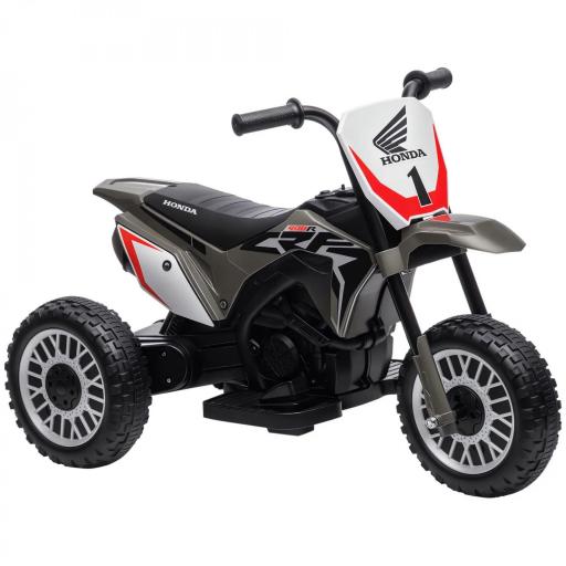 Moto Eléctrica Infantil con Licencia Honda CRF450RL con Velocidad 3 km/h Bocina Sonido de Arranque 71x40,5x43,5 cm Gris [3]