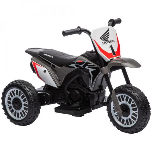 Moto Eléctrica Infantil con Licencia Honda CRF450RL con Velocidad 3 km/h Bocina Sonido de Arranque 71x40,5x43,5 cm Gris [8]