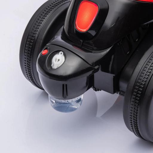 Moto Eléctrica para Niños de +2 Años con Función de Soplar Burbujas Faros Música Velocidad 3 km/h Carga 30 kg Rojo [3]