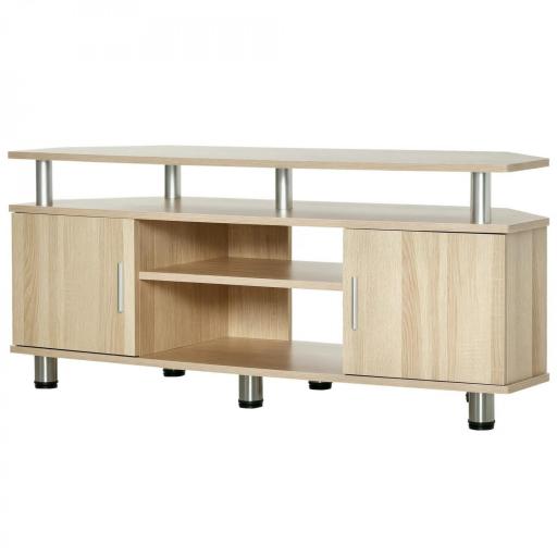Mesa para TV para Televisores de hasta 55 Pulgadas con 2 Puertas y 2 Estantes para Dormitorio 120x39,5x52 cm Roble [8]