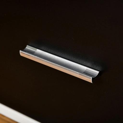 Mueble de TV para Televisores de hasta 60" Mesa para TV de Salón Estilo Moderno con 2 Cajones y Compartimento Abierto 140x30x32 cm Blanco y Negro [5]