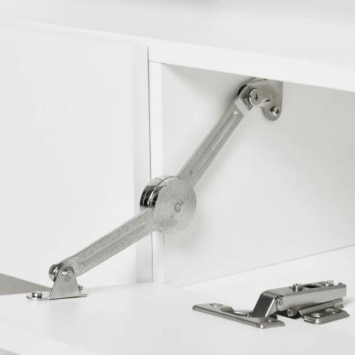 Mueble de Salón para TV con Mesa para Televisor 180x33,5x42 cm y 2 Estantes de Pared 65x20x20 cm Blanco [5]