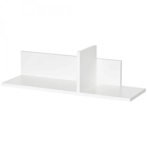 Mueble de Salón para TV con Mesa para Televisor 180x33,5x42 cm y 2 Estantes de Pared 65x20x20 cm Blanco [7]