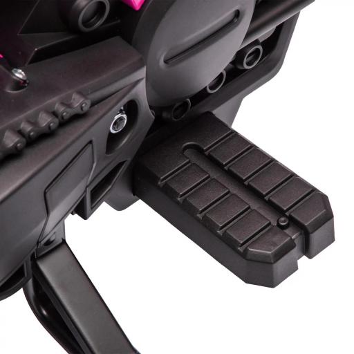 Moto Eléctrica para Niños de +3 Años Moto de Batería para Niños 12V con Ruedas Auxiliar y Bocina Carga 30 kg Rosa [3]