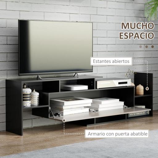 Mueble de Salón para TV Conjunto Muebles de TV 153,6x25x42cm y Estante de Pared 150x14,5x16,3cm Negro y Marrón [3]