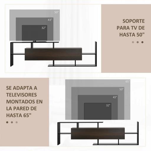 Mueble de Salón para TV Conjunto Muebles de TV 153,6x25x42cm y Estante de Pared 150x14,5x16,3cm Negro y Marrón [4]