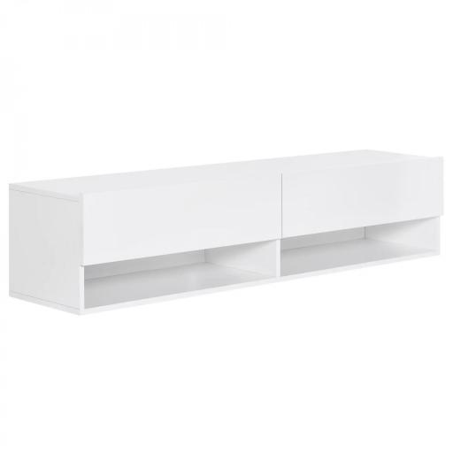 Mueble de TV para Salón de Pared con 2 Compartimentos y 2 Armarios con Puertas Abatibles para Televisión de 60 Pulgadas [9]