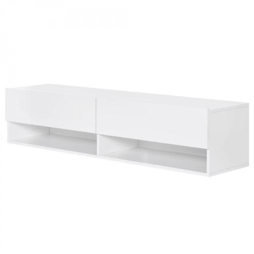 Mueble de TV para Salón de Pared con 2 Compartimentos y 2 Armarios con Puertas Abatibles para Televisión de 60 Pulgadas [8]