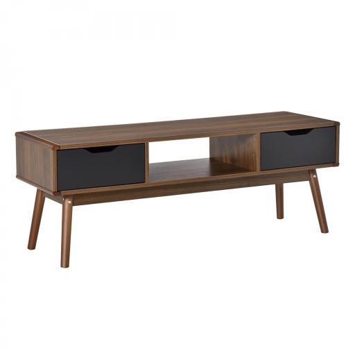 Mueble de TV Mesa de Salón para Televisión de 50 Pulgadas con 2 Cajones y Compartimento Abierto Estilo Moderno 122x39x46 cm Marrón [9]