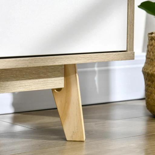 Mueble de TV para Televisores de hasta 55" Mueble con 2 Armarios y 2 Estantes 120x40x55 cm Natural y Blanco [6]