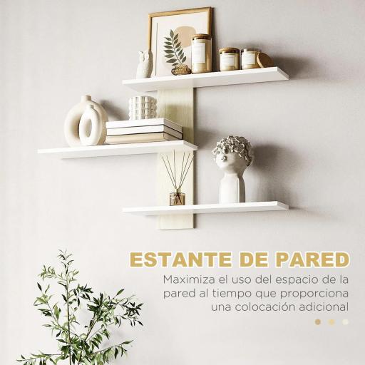Mueble de Salón para TV con Mesa para Televisor 150x31,5x40 cm y Estante de Pared 95,5x16x60 cm Natural [4]