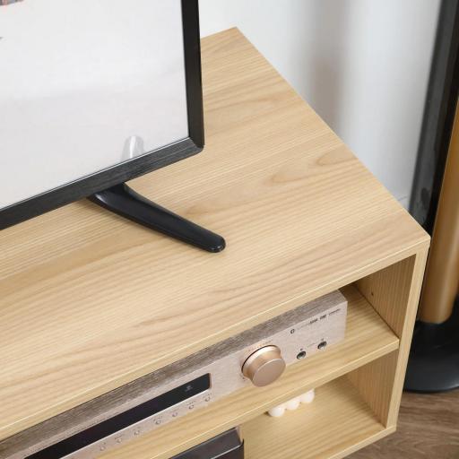 Mueble para TV Moderno con 2 Puertas y 2 Estantes para Televisores de hasta 46" 110x39x48,8 cm Natural y Blanco [5]