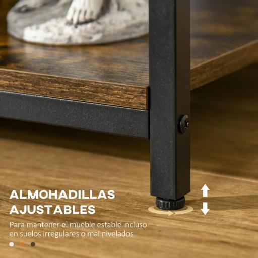 Mueble de TV para Televisores hasta 55 Pulgadas con 4 Compartimentos Estante Ajustable 110x40x50 cm Marrón Rústico [4]
