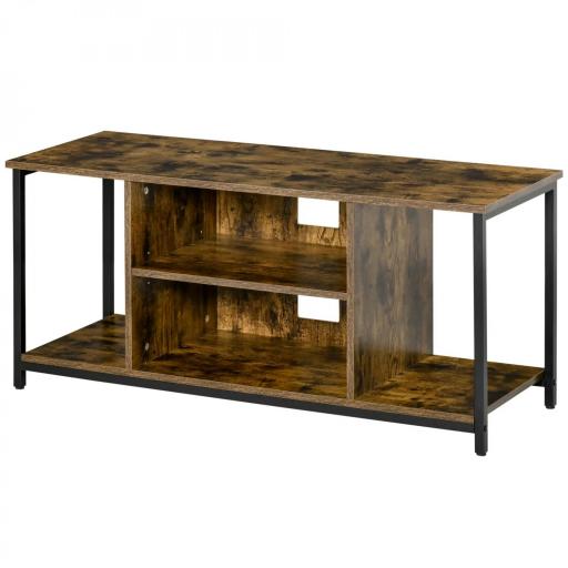 Mueble de TV para Televisores hasta 55 Pulgadas con 4 Compartimentos Estante Ajustable 110x40x50 cm Marrón Rústico [9]