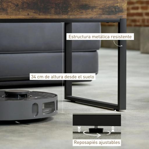 Mesa de Centro Elevable con Encimera Deslizante Cierre Suave Espacio Oculto de Almacenaje 100x45x67 cm Marrón Rústico [6]