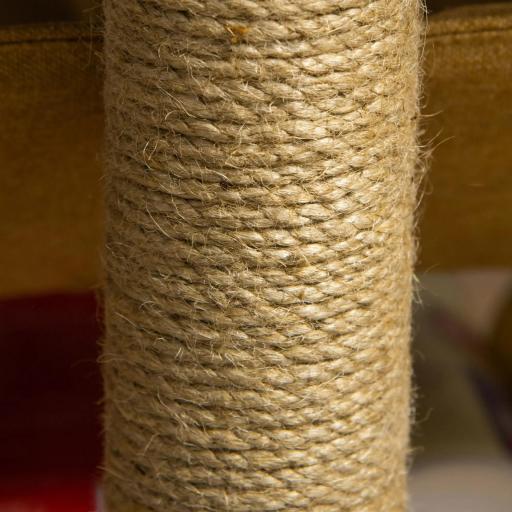 Mesa de Centro Hamaca para Gatos con 2 Postes Rascadores de Yute y Estante Inferior de Almacenaje 79x59x45,5 cm Marrón [7]