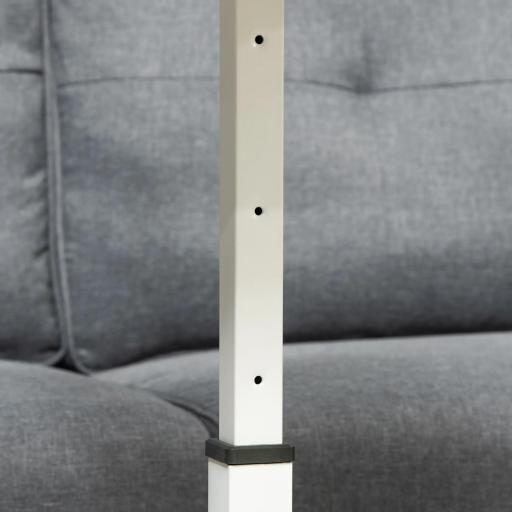 Mesa Auxiliar con Ruedas Mesita Lateral para Sofá Cama Altura Ajustable Marco de Metal y Frenos 60x40x52,5-84 cm Blanco [7]